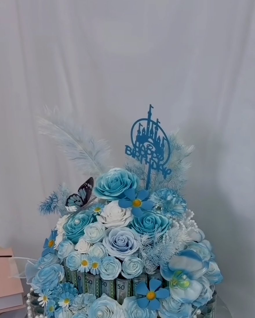 A finished arrangement by B Secret Florist.